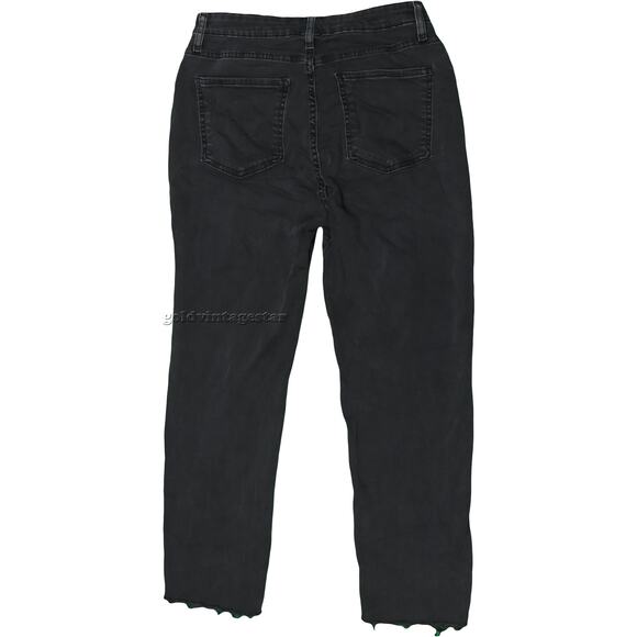 FOREVER21 MidRise Black Jeans Raw Hem 30W Chic Edge - Picture 2 of 4